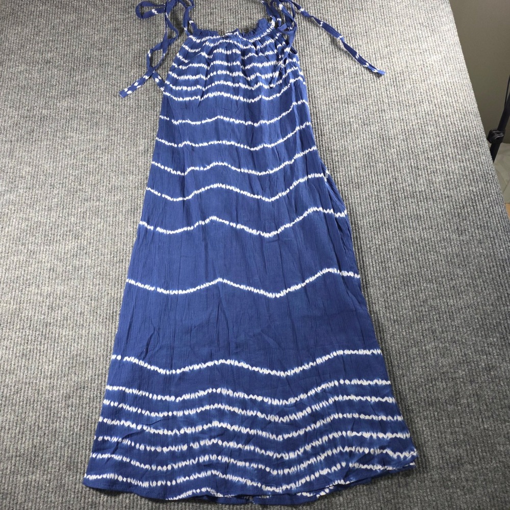 Ex Voto Iris Sundress Blue Tie Dye Maxi Dress XS/S New